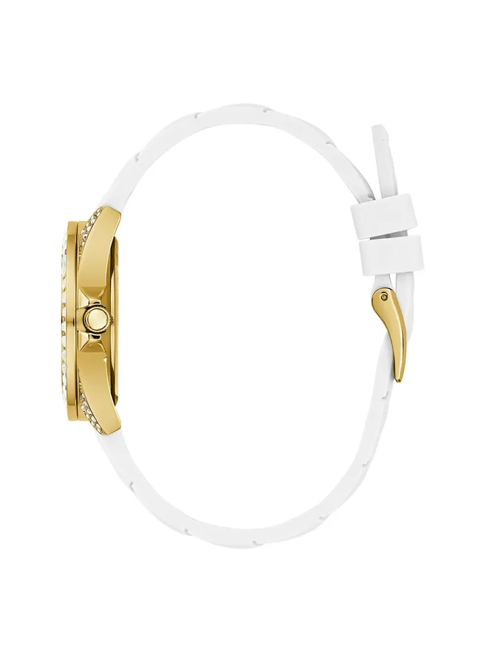 Women Watches GUESS White Opaline Crystal Silicone Watch Women Watches GUESS White Opaline Crystal Silicone Watch