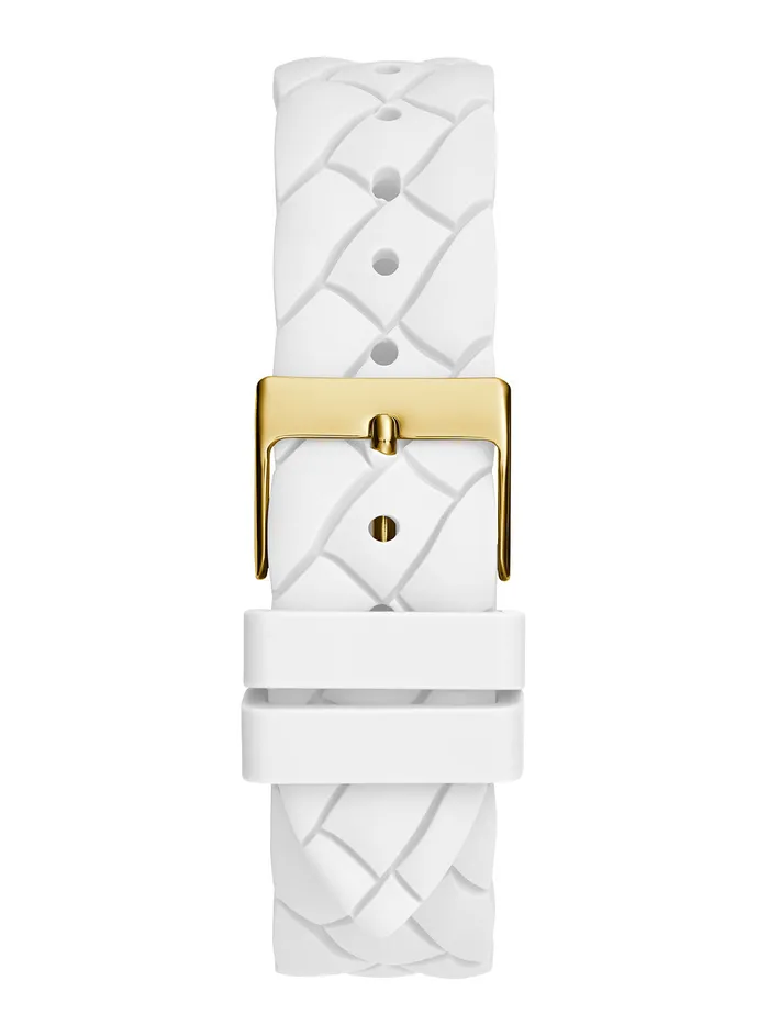 Women Watches GUESS White Opaline Crystal Silicone Watch Women Watches GUESS White Opaline Crystal Silicone Watch