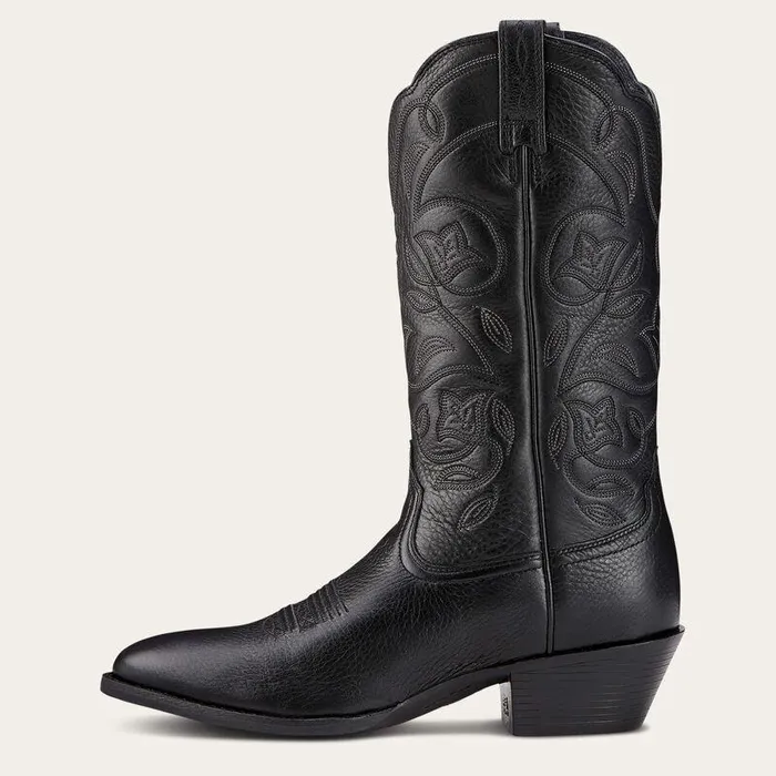Women Western Boots Ariat Heritage R Toe Western Boot Black Deertan Women Western Boots Ariat Heritage R Toe Western Boot Black Deertan