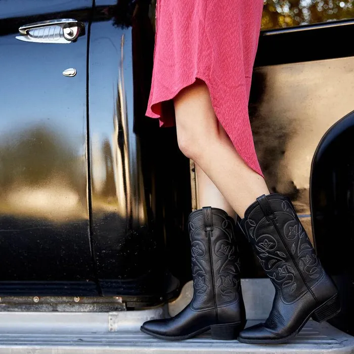 Women Western Boots Ariat Heritage R Toe Western Boot Black Deertan Women Western Boots Ariat Heritage R Toe Western Boot Black Deertan