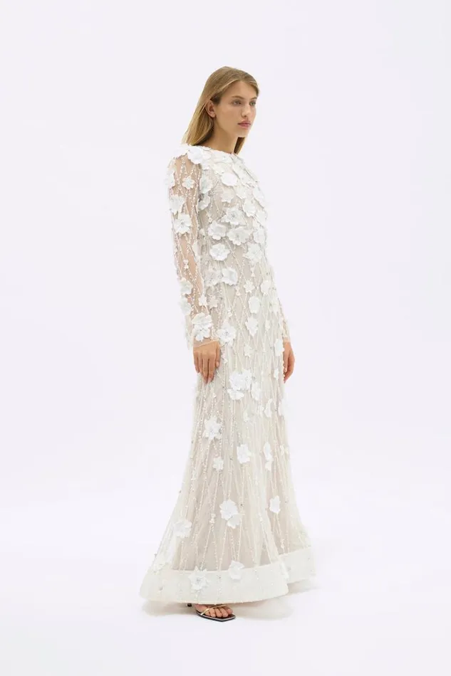 Women White Dresses Rachel Gilbert LANDON GOWN Women White Dresses Rachel Gilbert LANDON GOWN