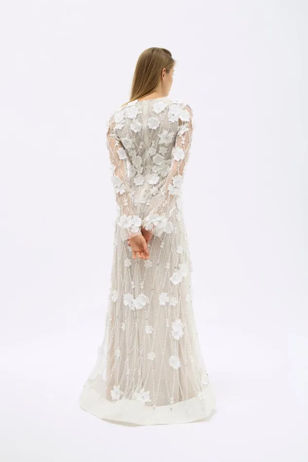 Women White Dresses Rachel Gilbert LANDON GOWN Women White Dresses Rachel Gilbert LANDON GOWN