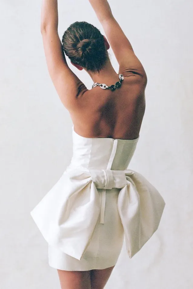Women White Dresses Rachel Gilbert Rachel Gilbert Bridal EMMY MINI 8211 IVORY