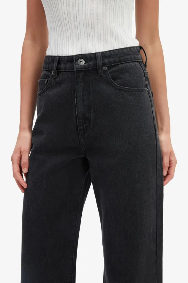 Women Wide Jean Bardot Cindy Wide Full Leg Jeans In Washed Black Washed Black Women Wide Jean Bardot Cindy Wide Full Leg Jeans In Washed Black Washed Black