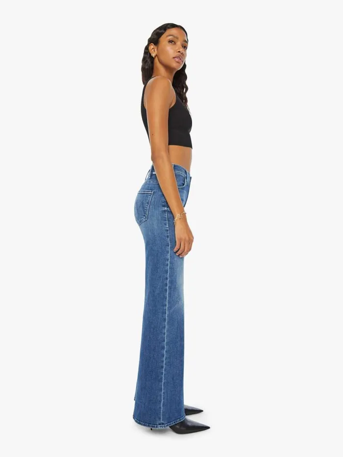 Women Wide Leg Mother Denim The Hustler Roller Skimp Blue