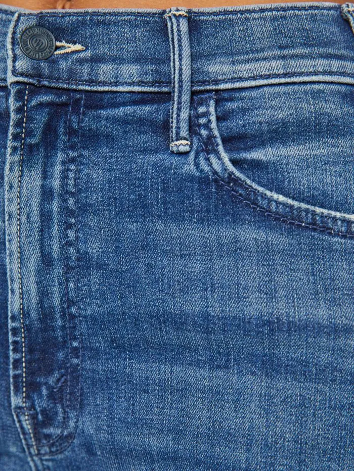 Women Wide Leg Mother Denim The Hustler Roller Skimp Blue