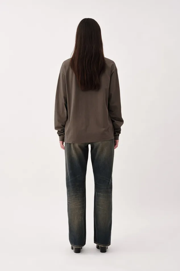 Women Wonhundred The Staff Tee LS Embroidery W Black Live Tops and Tshirts