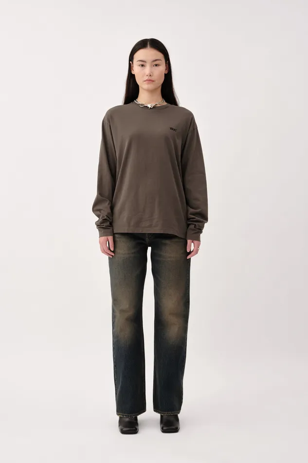 Women Wonhundred The Staff Tee LS Embroidery W Black Live Tops and Tshirts