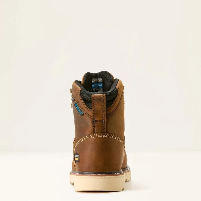 Women Work Boots and Shoes Ariat Rebar Lift Waterproof Composite Toe Work Boot Distressed Brown
