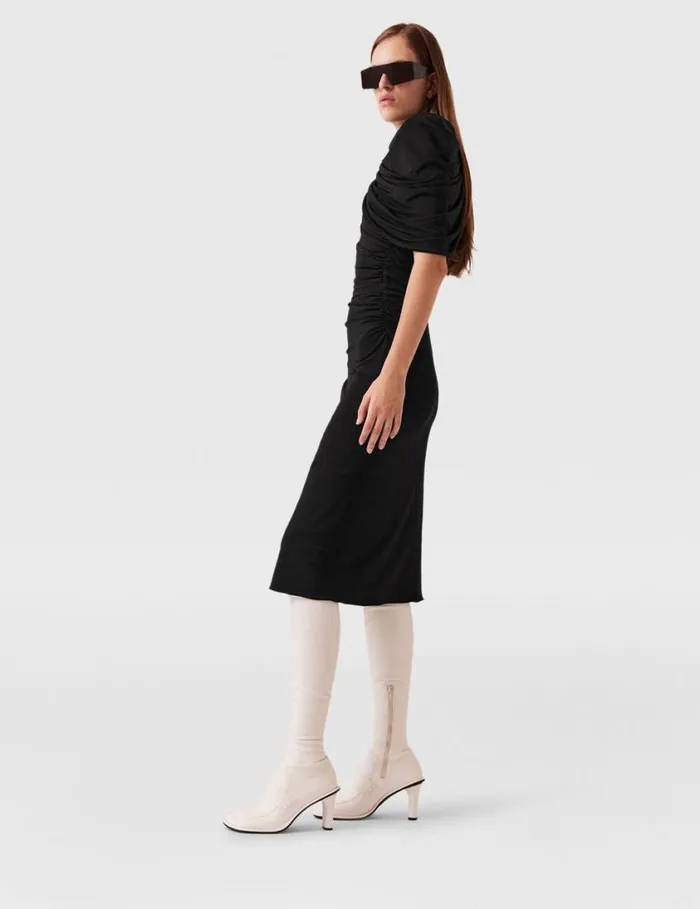 Women WrapOver Midi Dress Black Stella McCartney Dresses Women WrapOver Midi Dress Black Stella McCartney Dresses