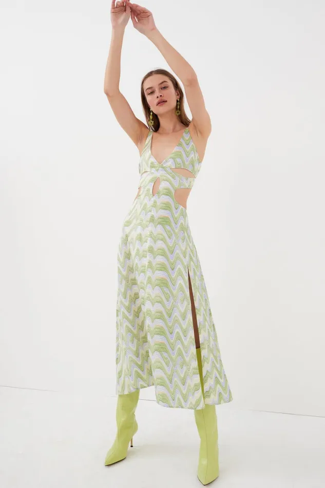 Women Yori Midi Dress Green For Love and Lemons Dresses