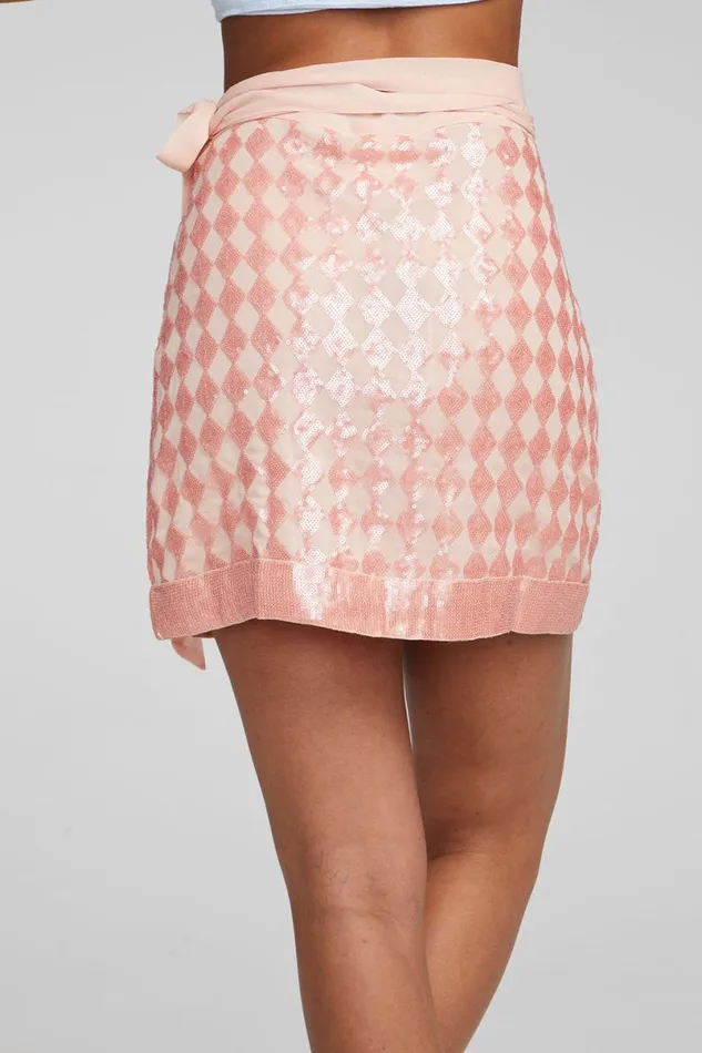 Womens Bottoms Chaser Brand Gramercy Wrap Skirt Embellished Check