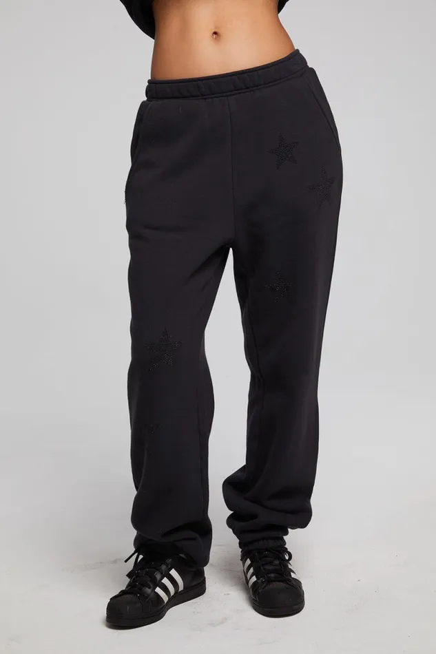 Womens Bottoms Chaser Brand Rhinestone Stars Joggers