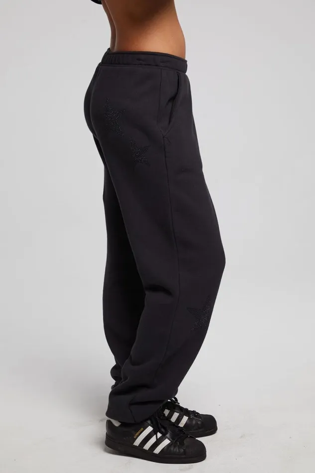 Womens Bottoms Chaser Brand Rhinestone Stars Joggers