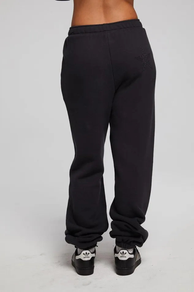Womens Bottoms Chaser Brand Rhinestone Stars Joggers