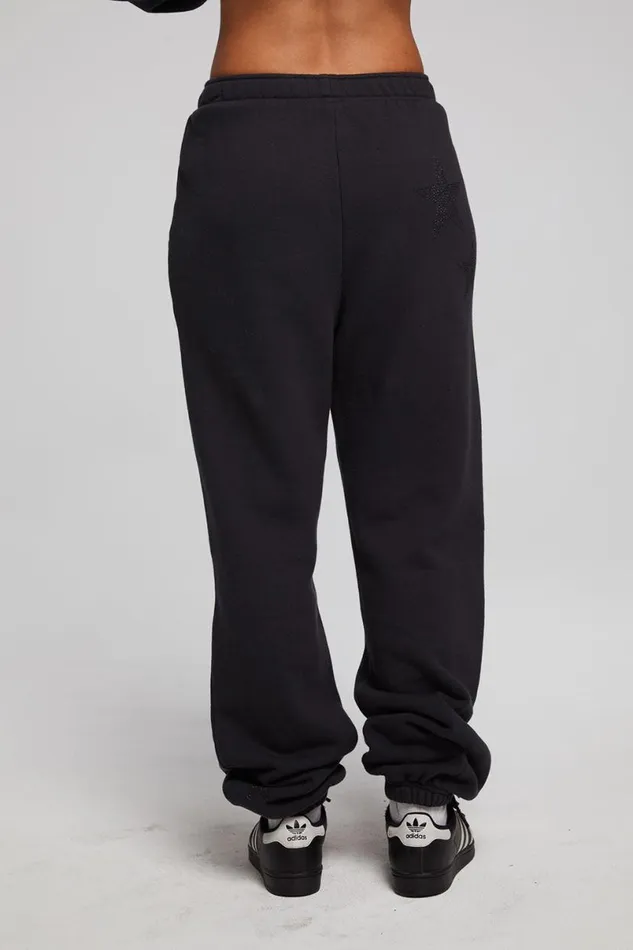 Womens Bottoms Chaser Brand Rhinestone Stars Joggers