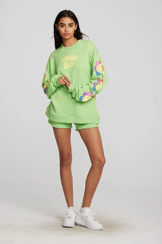 Womens Bottoms Chaser Brand Smiley Daisy Shorts