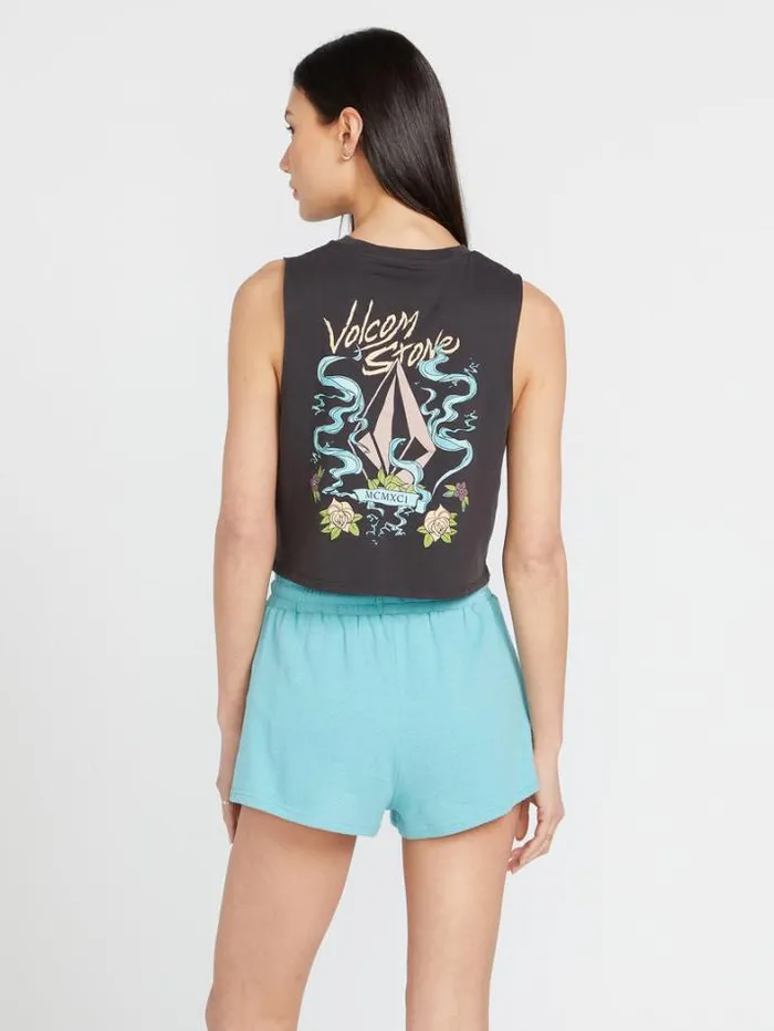Womens Bottoms Volcom Lived In Lounge Fleece Shorts 8211 Aqua