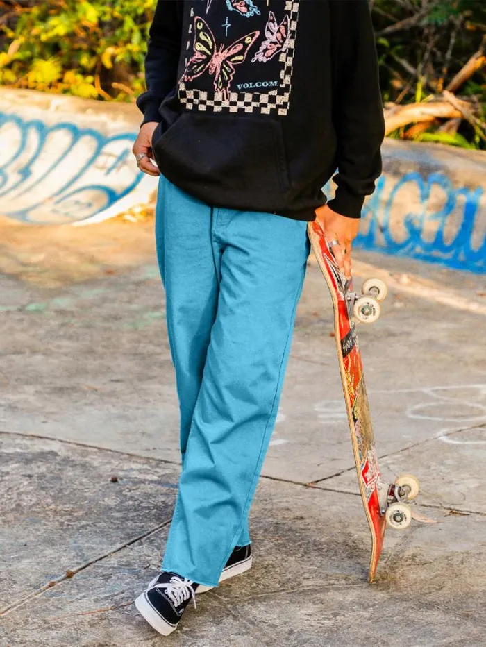 Womens Bottoms Volcom Thisthatthem Skate Pants 8211 Harbor Blue