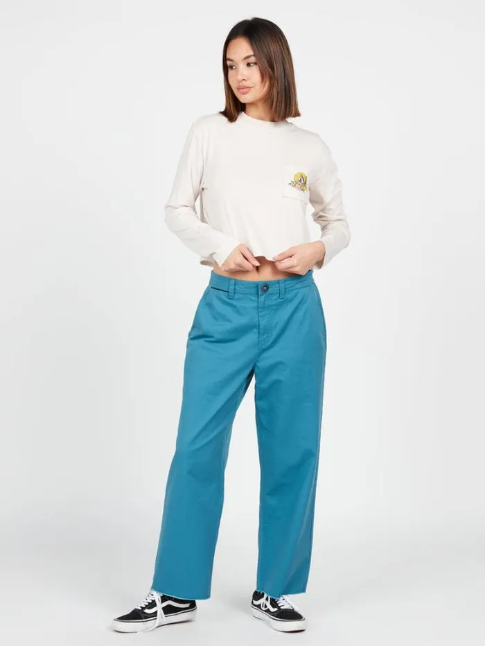 Womens Bottoms Volcom Thisthatthem Skate Pants 8211 Harbor Blue