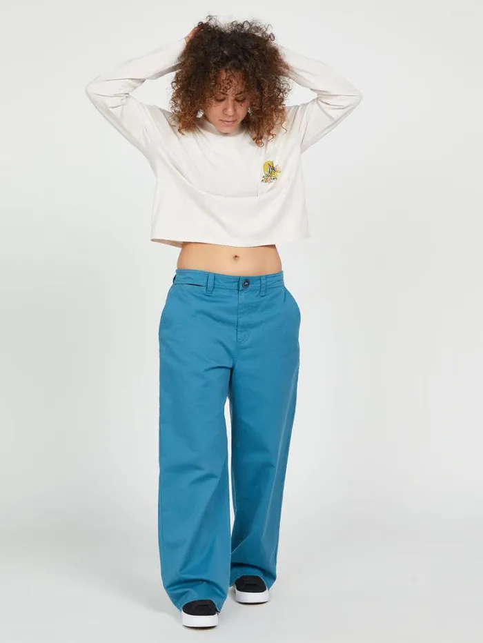 Womens Bottoms Volcom Thisthatthem Skate Pants 8211 Harbor Blue