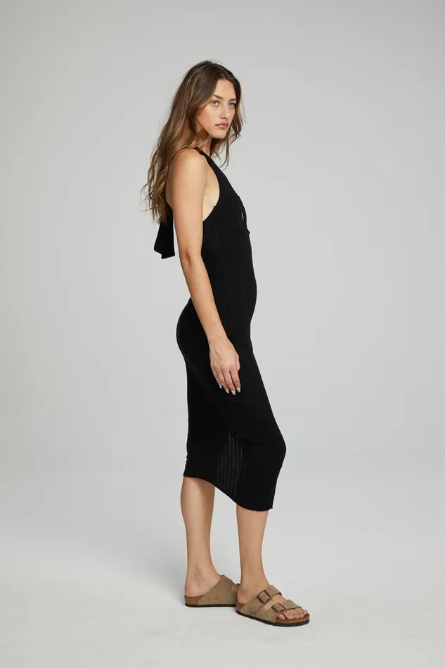 Womens Dresses Chaser Brand Balboa Midi Dress 8211 Black Onyx