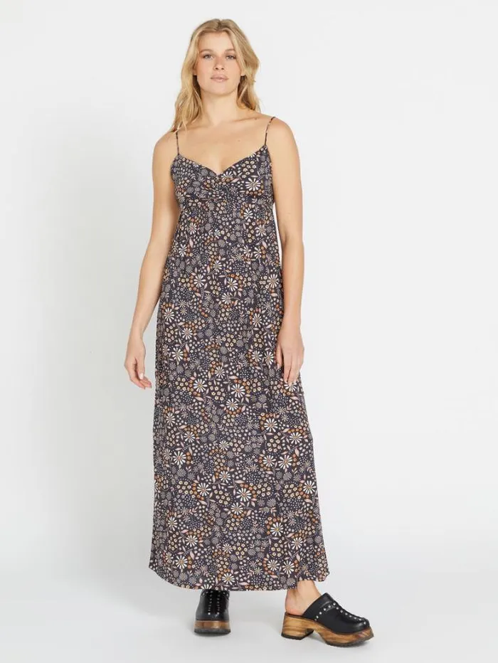 Womens Dresses Volcom Folk Yeah Maxi Dress 8211 Vintage Black