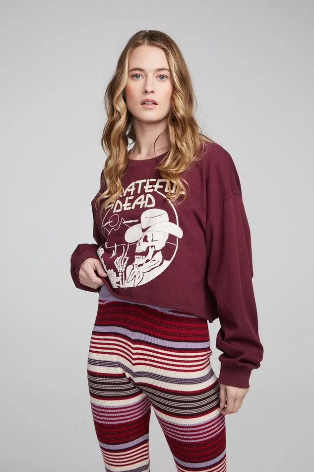 Womens Graphics Chaser Brand Grateful Dead Desert Skeleton Long Sleeve