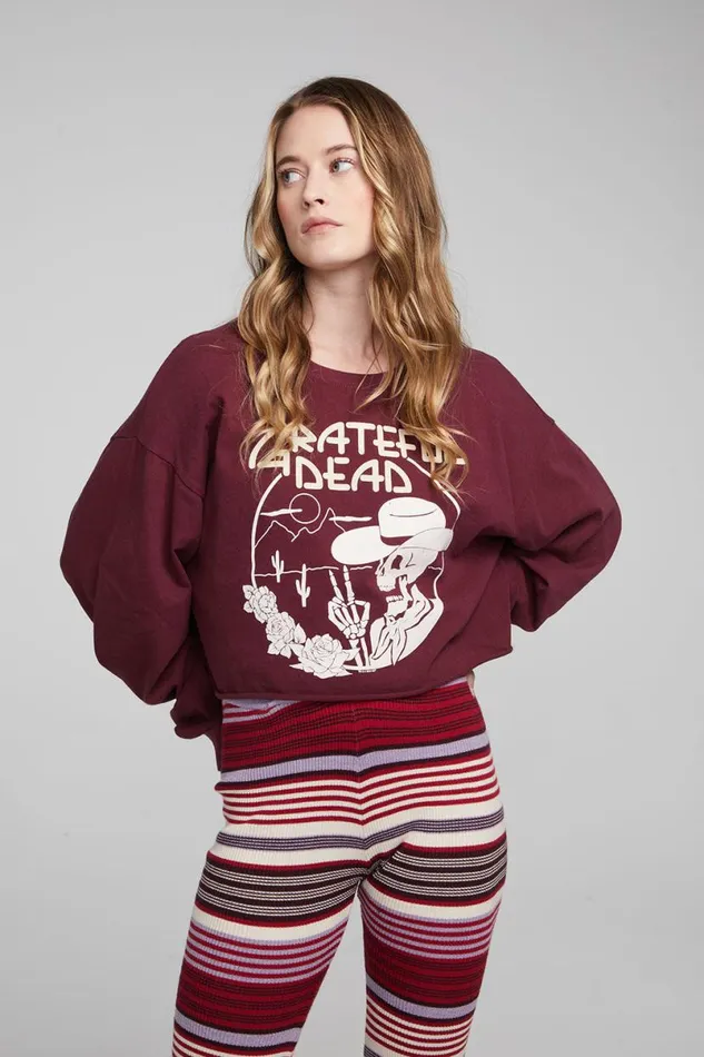 Womens Graphics Chaser Brand Grateful Dead Desert Skeleton Long Sleeve