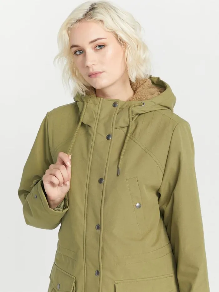 Womens Jackets Volcom Walk On By 5K Parka Jacket 8211 Moss