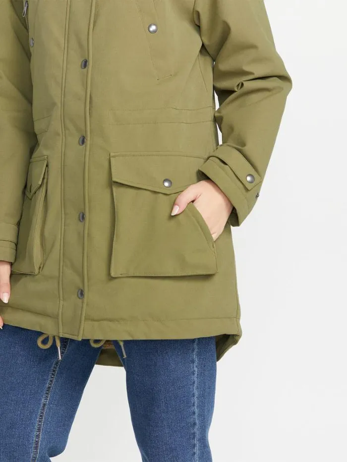 Womens Jackets Volcom Walk On By 5K Parka Jacket 8211 Moss