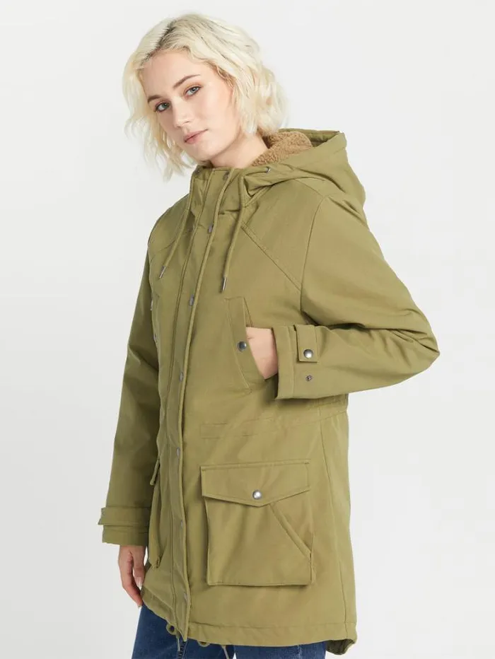 Womens Jackets Volcom Walk On By 5K Parka Jacket 8211 Moss
