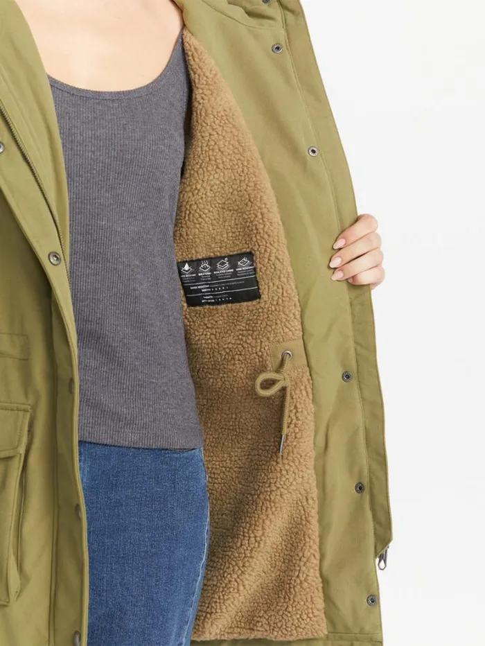 Womens Jackets Volcom Walk On By 5K Parka Jacket 8211 Moss