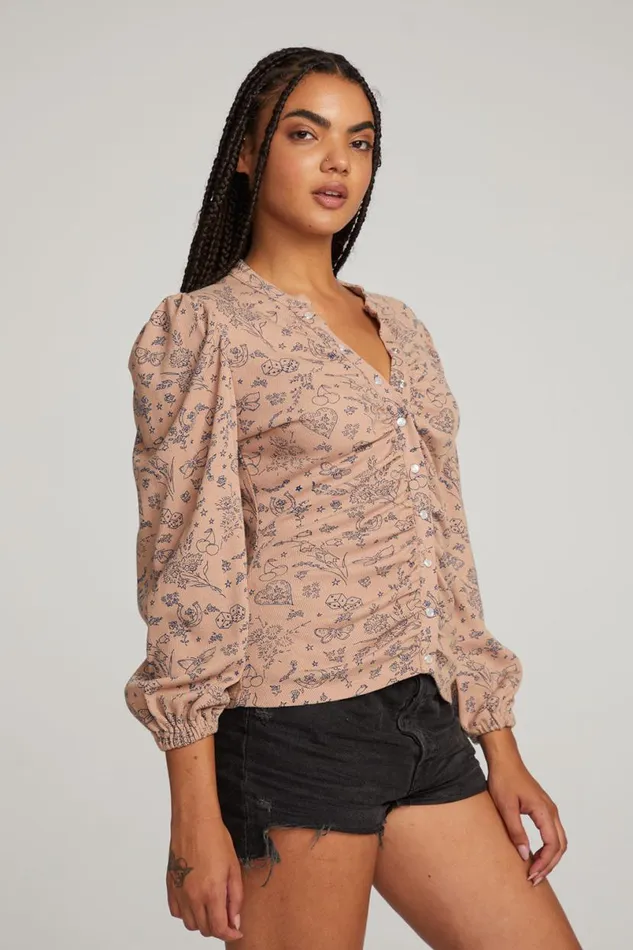 Womens Loungewear Chaser Brand Ditsy Print Long Sleeve