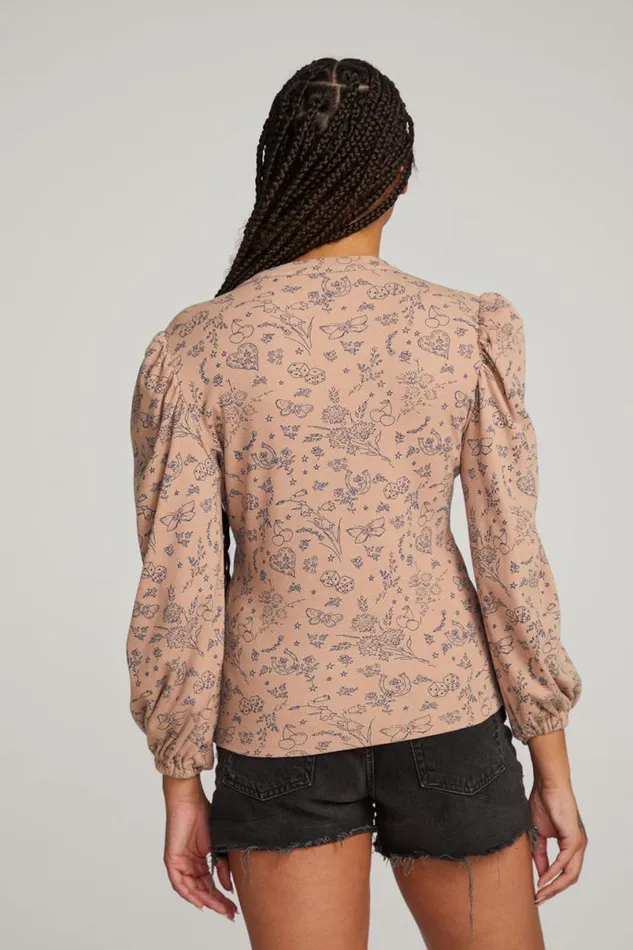 Womens Loungewear Chaser Brand Ditsy Print Long Sleeve