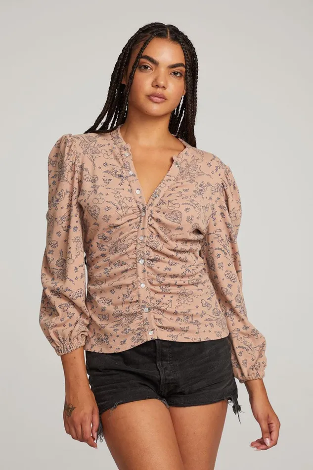 Womens Loungewear Chaser Brand Ditsy Print Long Sleeve