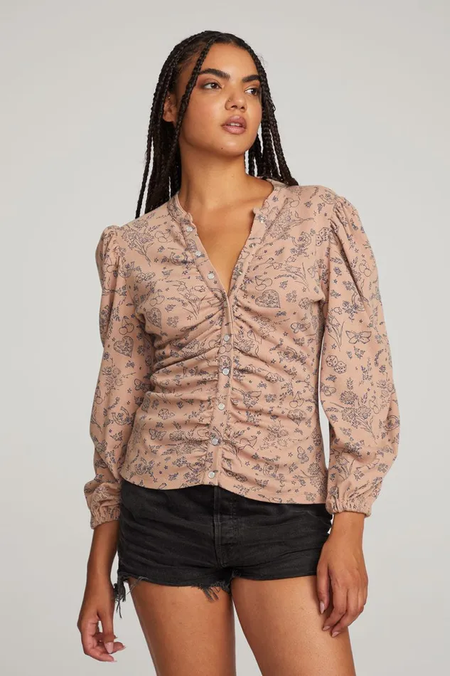 Womens Loungewear Chaser Brand Ditsy Print Long Sleeve