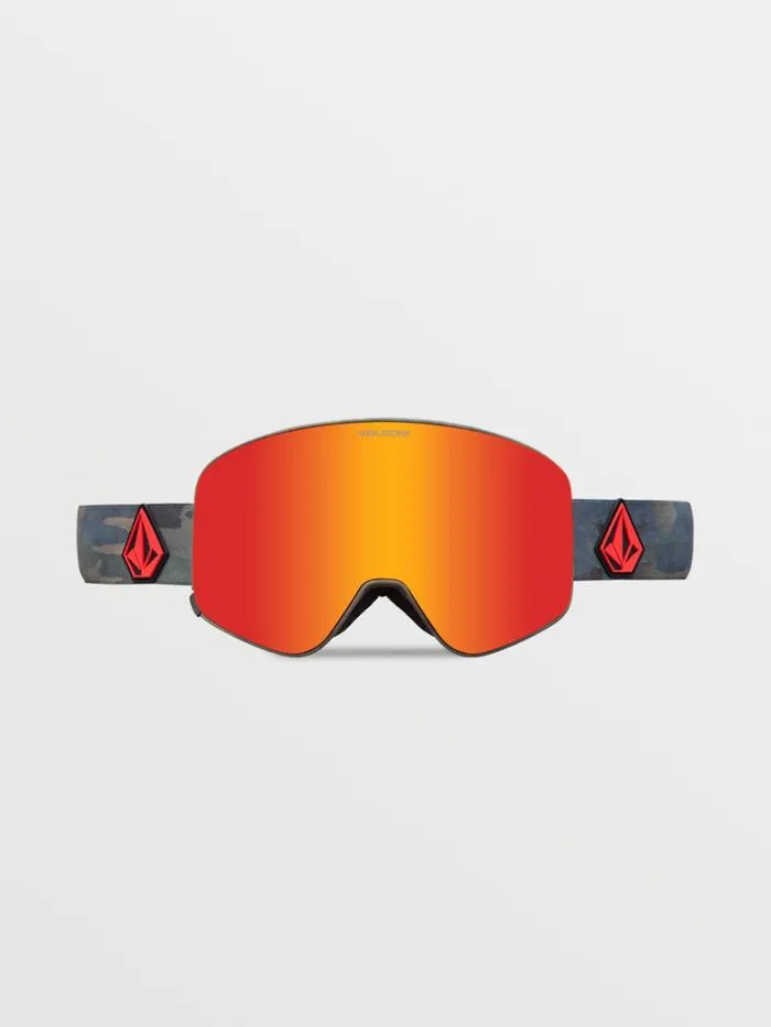 WomensMensKids Accessories Volcom Odyssey Goggle 8211 Cloudwash Camo Red ChromeBL