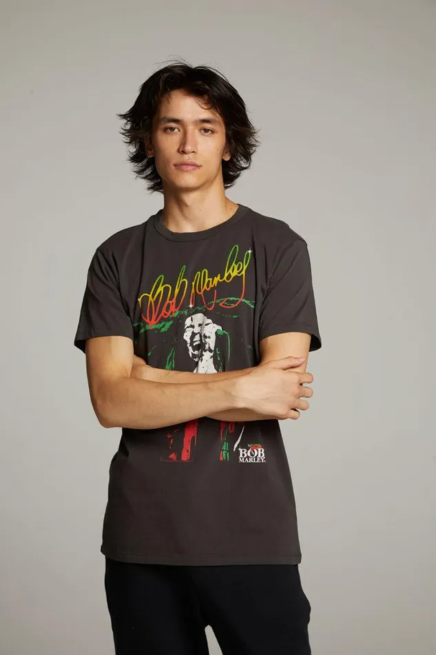 WomensMens Music Chaser Brand Bob Marley Live On Stage Crew Neck Tee