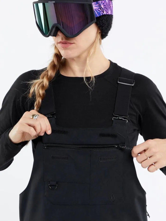 Womens Pants Volcom Creston 3D Stretch Bib Overalls 8211 Black
