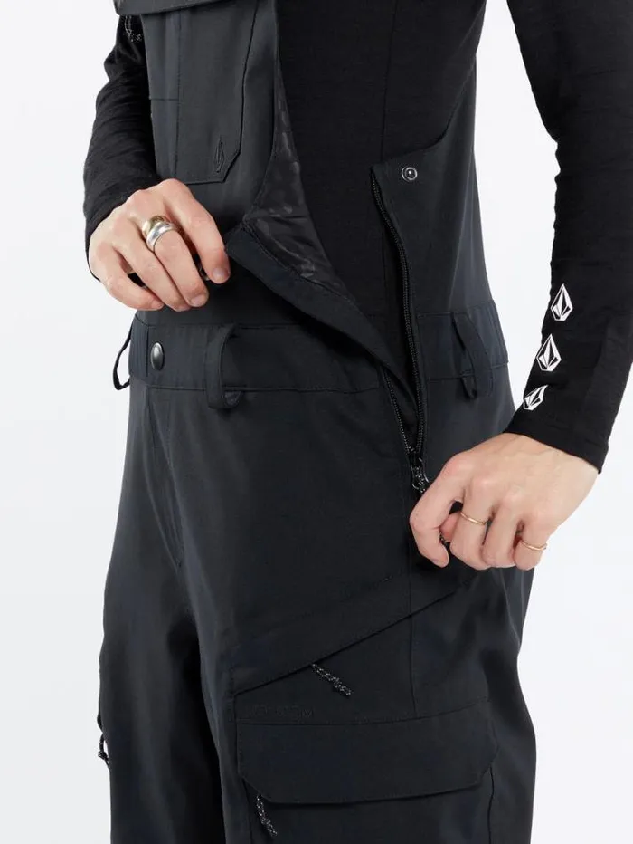 Womens Pants Volcom Creston 3D Stretch Bib Overalls 8211 Black