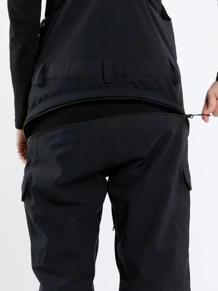Womens Pants Volcom Creston 3D Stretch Bib Overalls 8211 Black