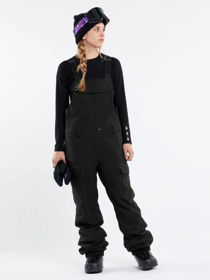 Womens Pants Volcom Creston 3D Stretch Bib Overalls 8211 Black