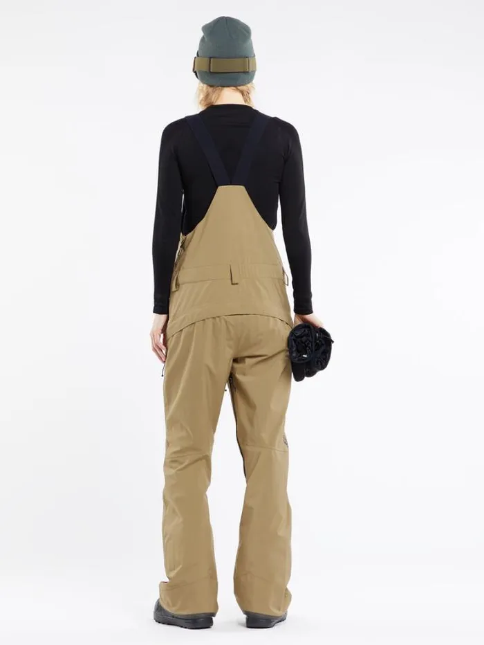 Womens Pants Volcom Elm Stretch Gore Bib Overalls 8211 Dark Khaki