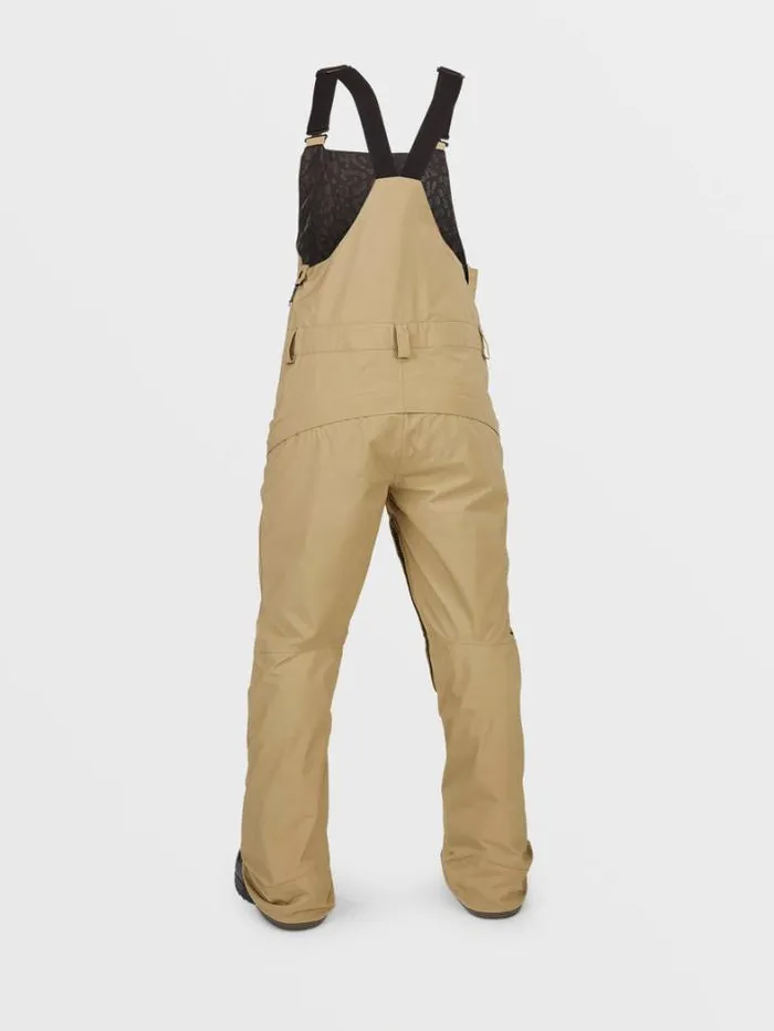 Womens Pants Volcom Elm Stretch Gore Bib Overalls 8211 Dark Khaki