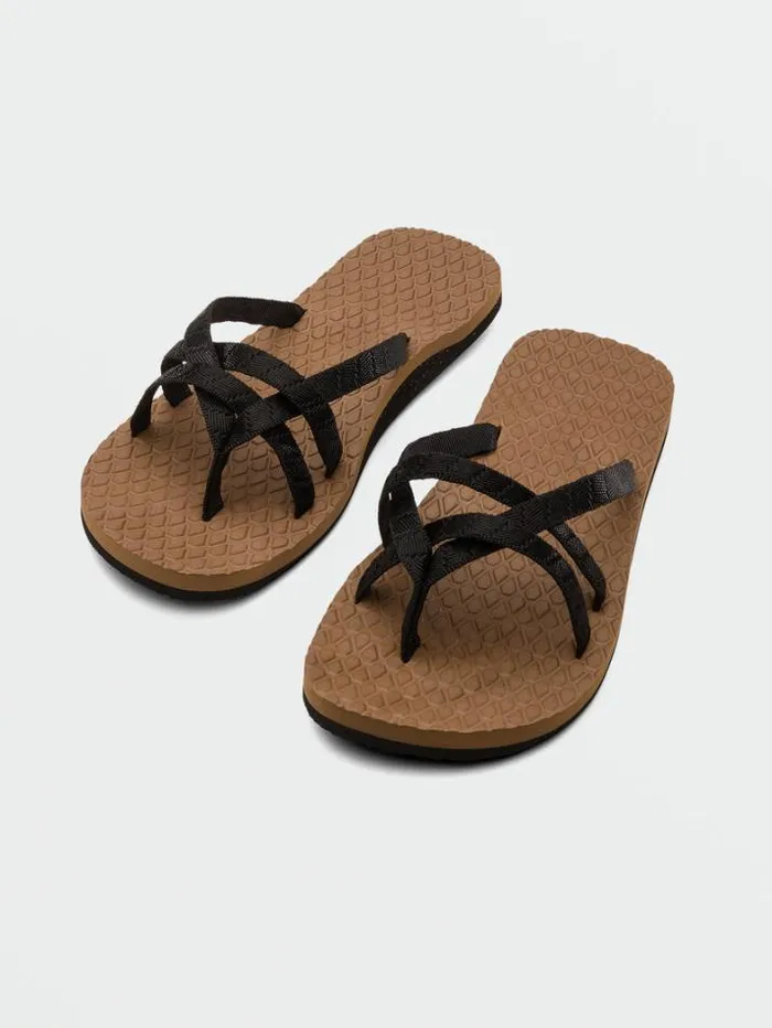 Womens Sandals Volcom Eco Concourse Trail Sandals 8211 Black