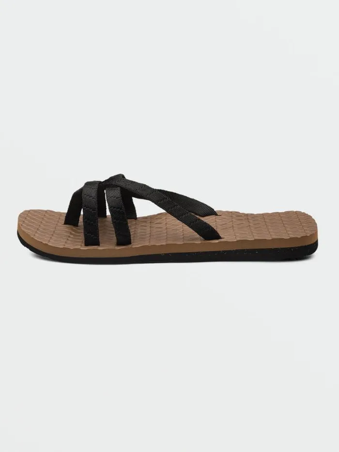 Womens Sandals Volcom Eco Concourse Trail Sandals 8211 Black
