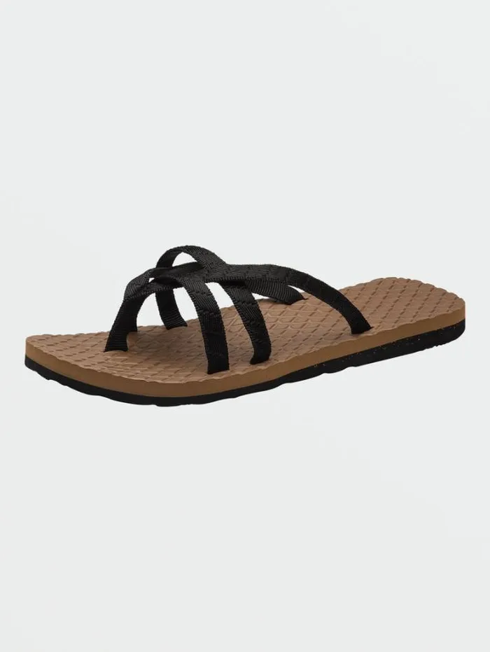 Womens Sandals Volcom Eco Concourse Trail Sandals 8211 Black