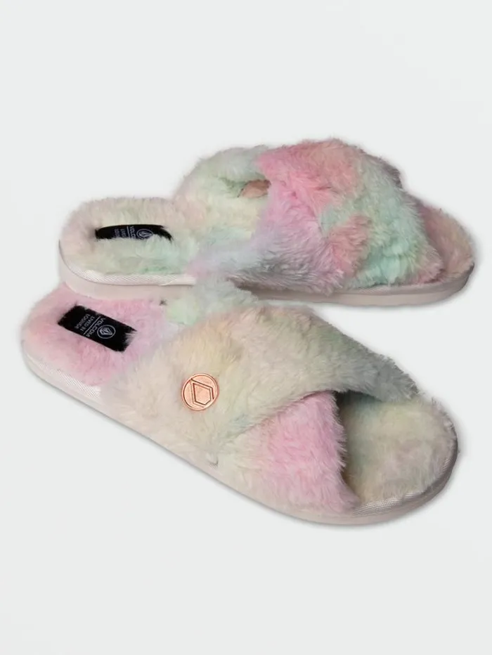 Womens Sandals Volcom Lived In Lounge Slippers 8211 Tie Dye