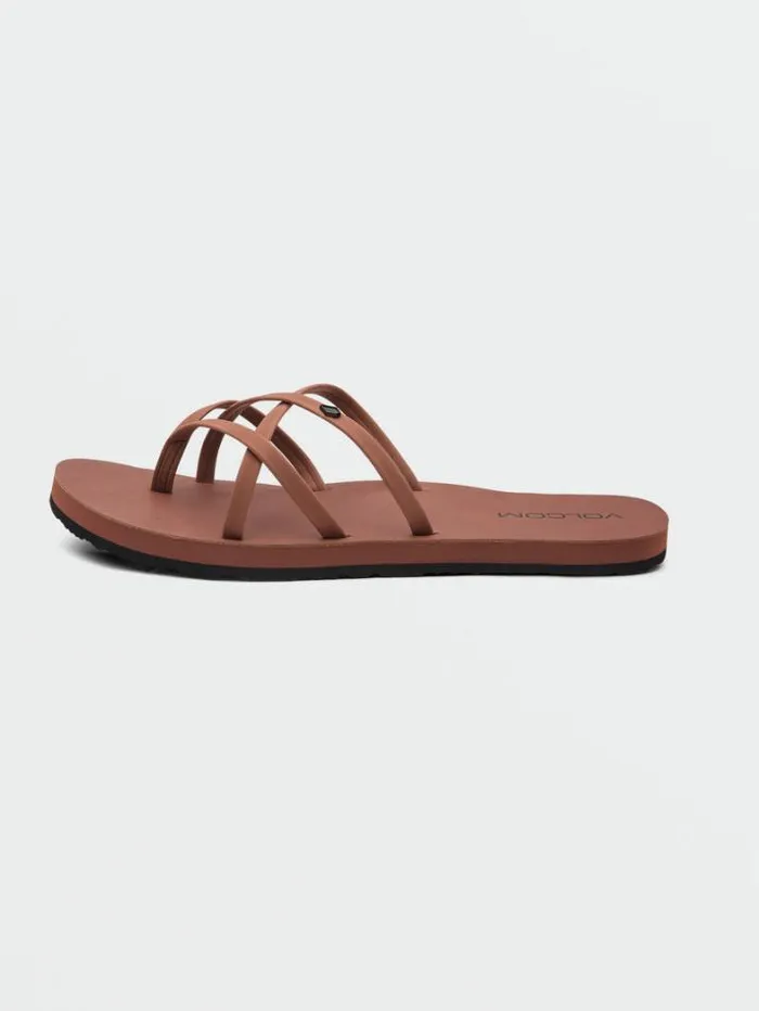 Womens Sandals Volcom New School II Sandals 8211 Dark Clay